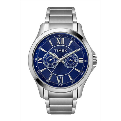 Timex Silver Mens Multi Blue Dial Watch