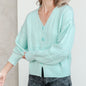 Women Cardigan Sweater - Knitted Solid Twist Knitwear