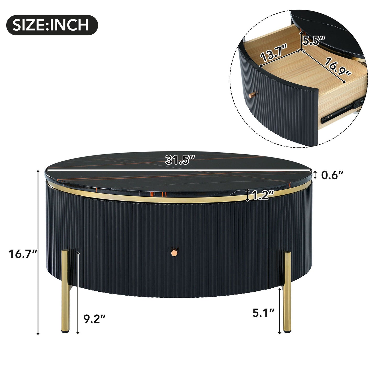 Modern Round Accent Coffee Table