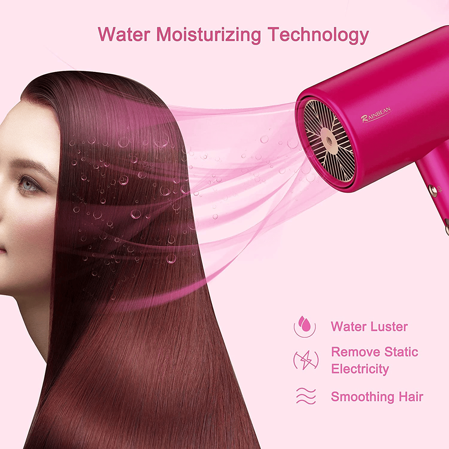 Blow Dryer 1800W - Water Ionic Hair Dryer