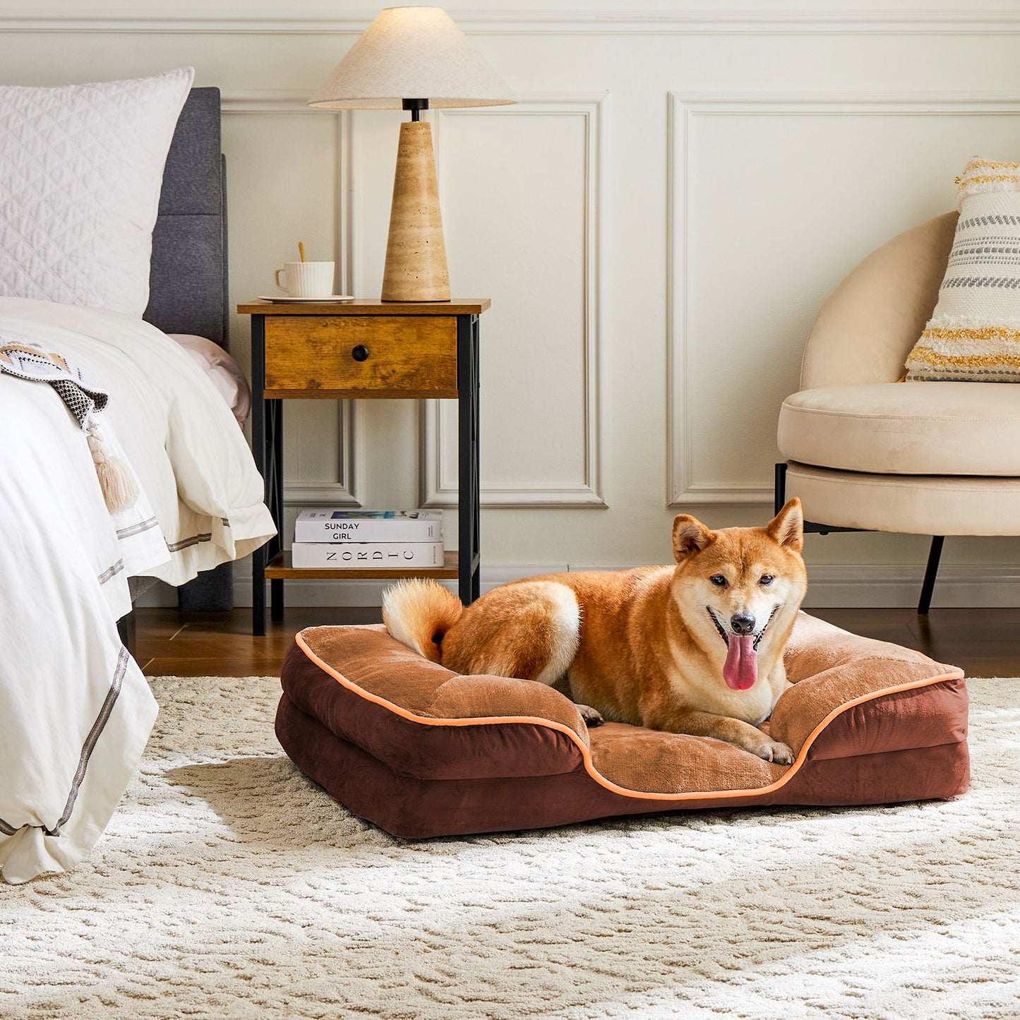 Memory Foam Pet Bed for Small Dogs & Cats with Washable Cover