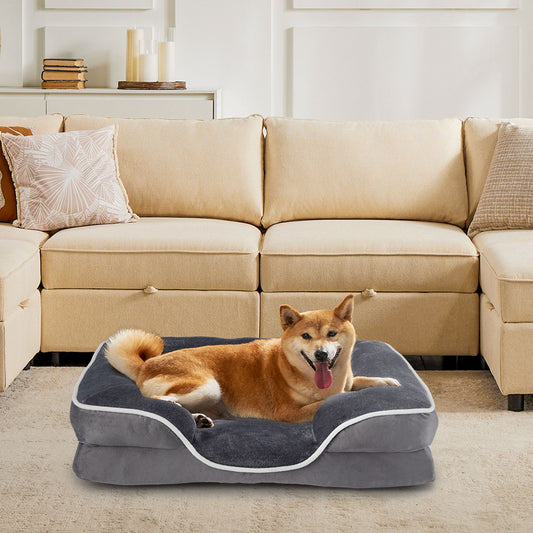 Memory Foam Pet Bed for Small Dogs & Cats with Washable Cover