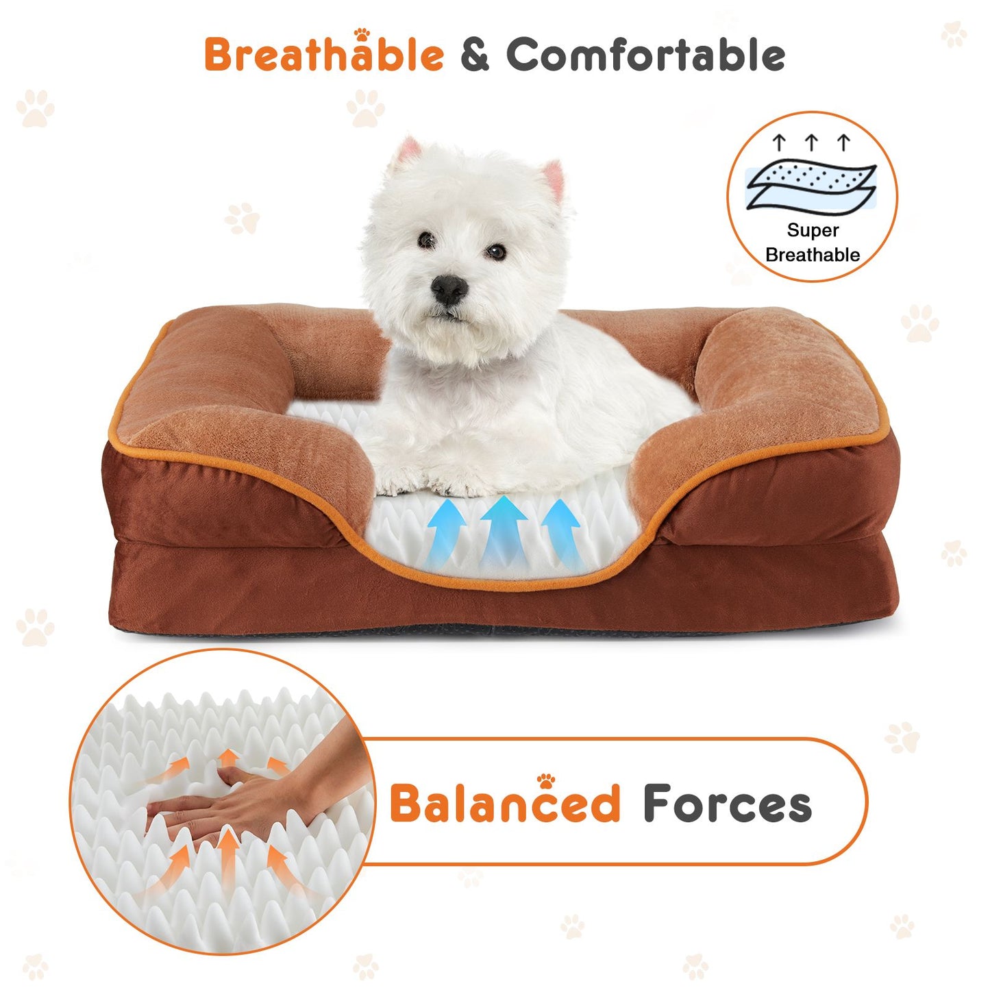 Memory Foam Pet Bed for Small Dogs & Cats with Washable Cover