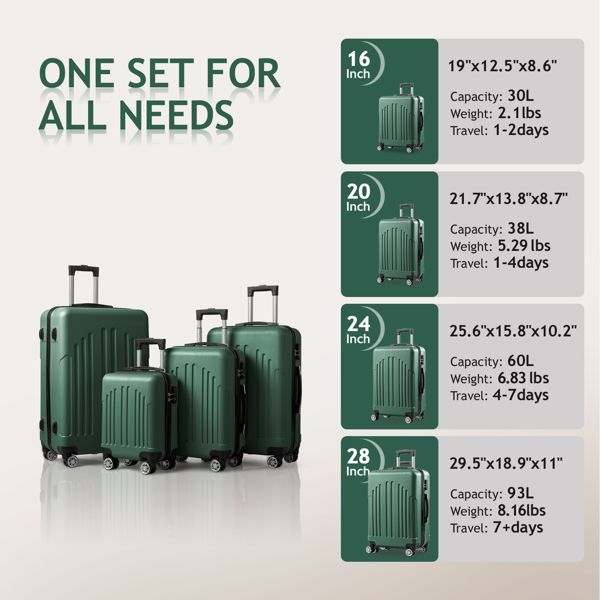 FCH Curved Vertical Stripe 4-in-1 Trolley Case - Retro Green