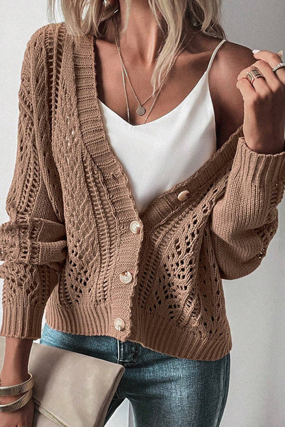 Comfortable Cardigan Knit Sweater